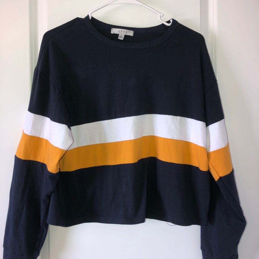 Long sleeve striped oversized T
